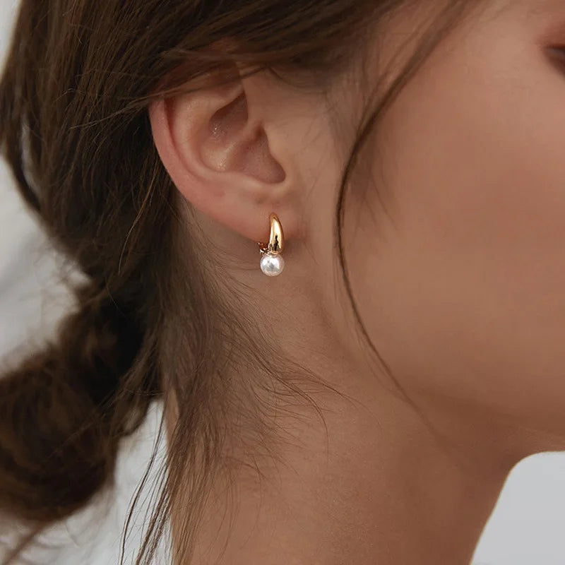 925 Sterling Silver Pearl Ring Earrings For Woman Piercing Wedding  Luxury Vintage Elegant Jewellery Money 925 Prevent Allergies