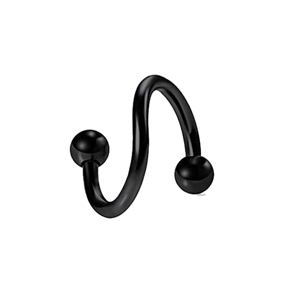1pc Stainless Steel Tip Cone Ball S-shaped Metal Multifunctional Nose Ring Simple Nose Lip Piercing Jewelry Earrings Cartilage
