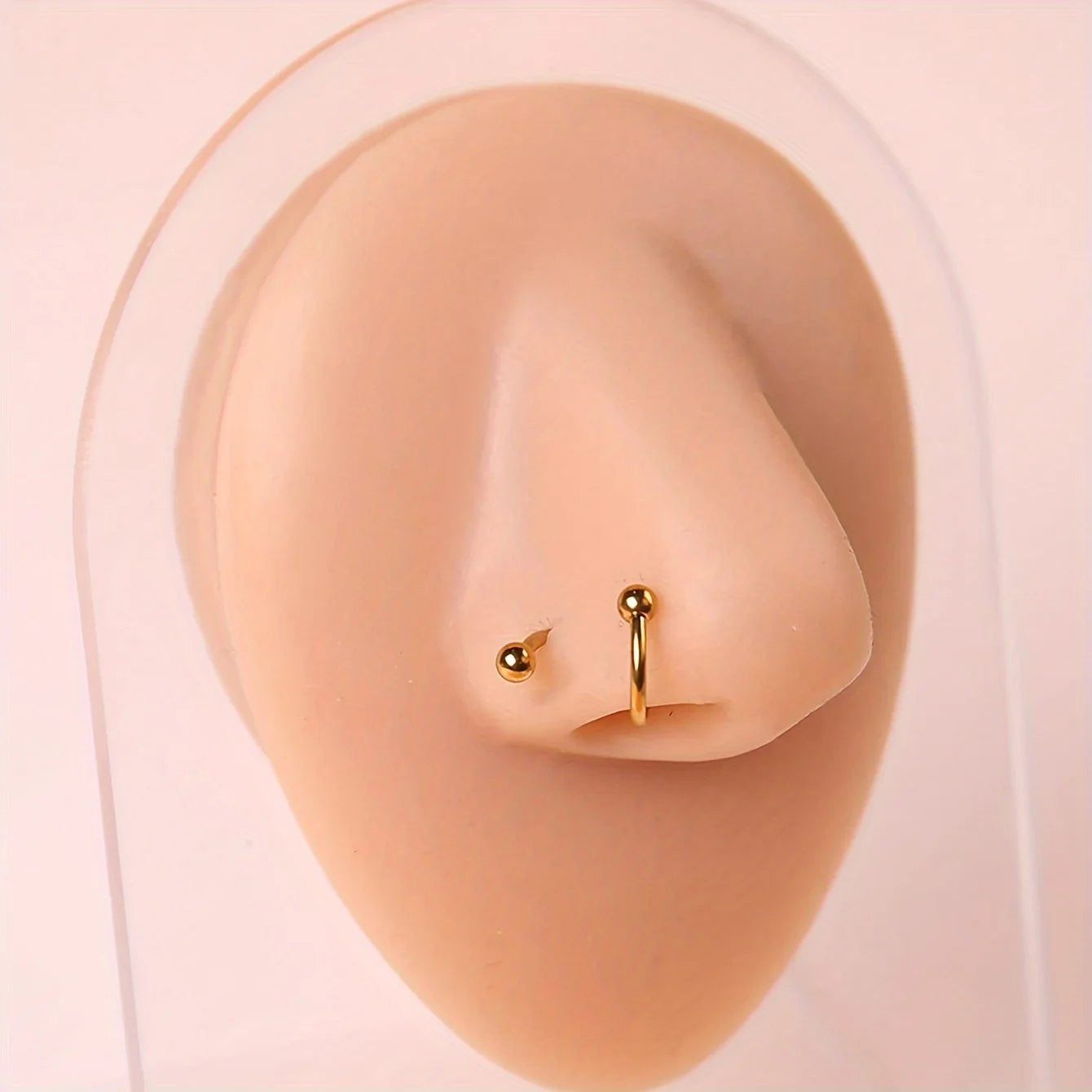 1pc Stainless Steel Tip Cone Ball S-shaped Metal Multifunctional Nose Ring Simple Nose Lip Piercing Jewelry Earrings Cartilage