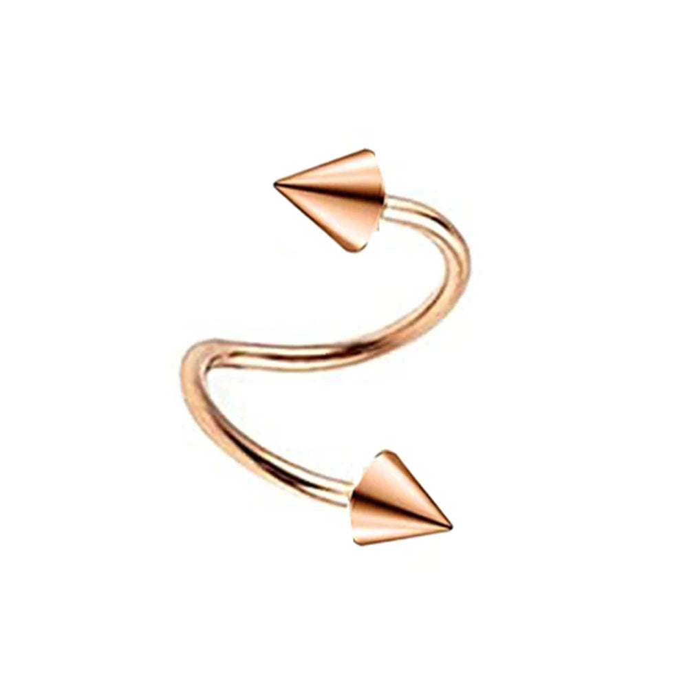1pc Stainless Steel Tip Cone Ball S-shaped Metal Multifunctional Nose Ring Simple Nose Lip Piercing Jewelry Earrings Cartilage