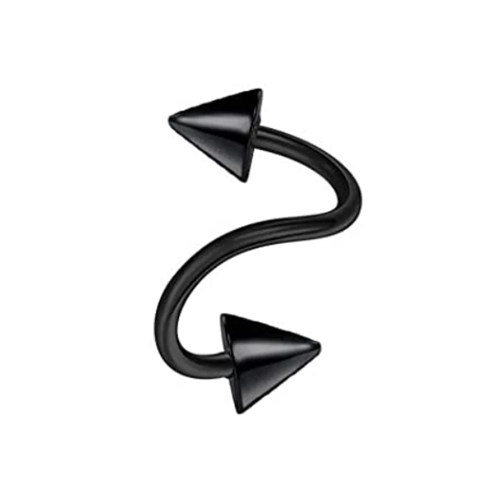 1pc Stainless Steel Tip Cone Ball S-shaped Metal Multifunctional Nose Ring Simple Nose Lip Piercing Jewelry Earrings Cartilage