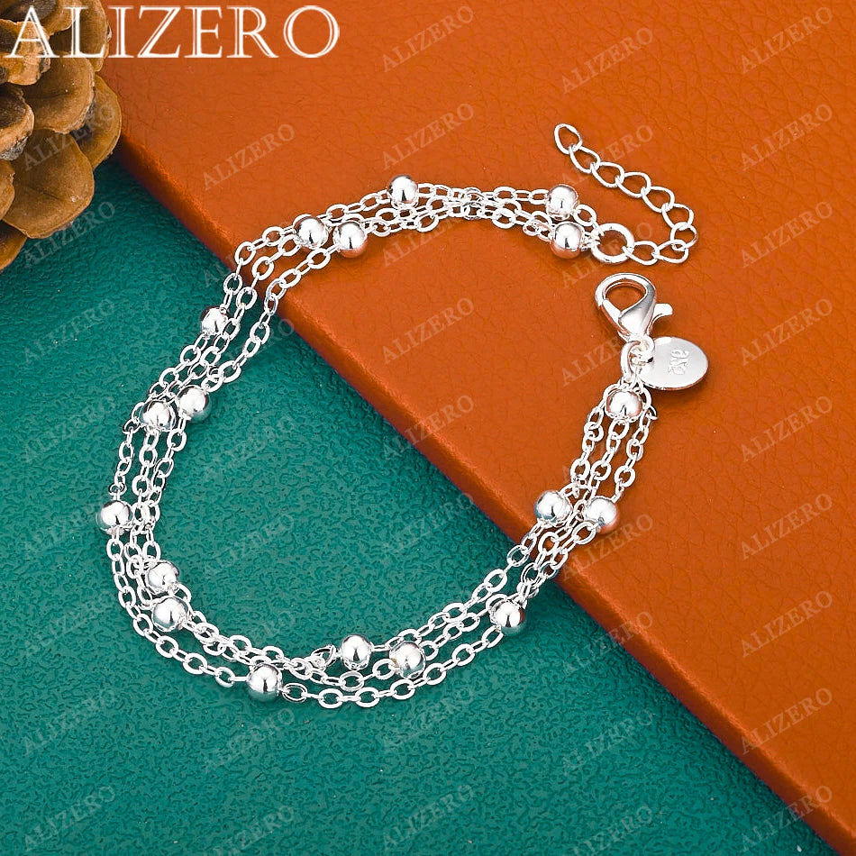 925 Sterling Silver Bracelet Tassel Chain Beads Bracelets For Women Fashion Wedding Party Fine Jewelry